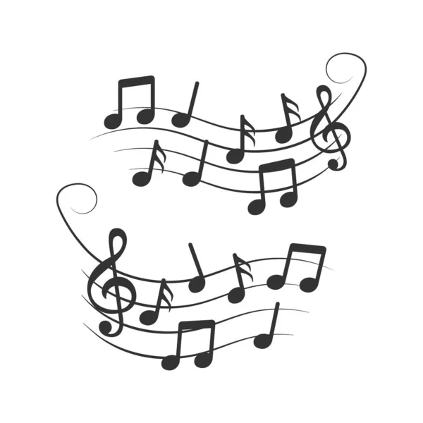 Icono Nota Musical Estilo Plano Ilustración Vectorial Canciones Sobre Fondo — Vector de stock