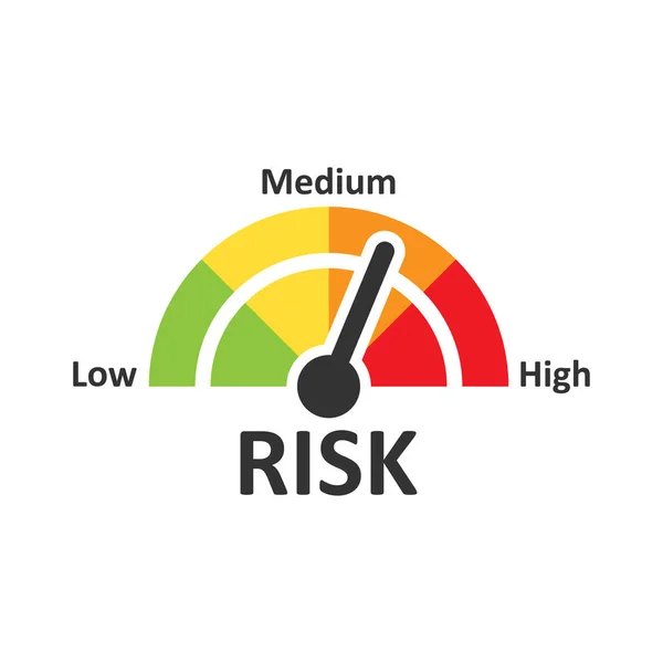 Icono Del Medidor Riesgo Estilo Plano Indicador Clasificación Ilustración Vectorial — Vector de stock