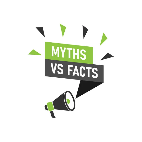Mitos Fakta Ikon Megafon Dalam Gaya Datar Ilustrasi Vektor Loudspeaker - Stok Vektor