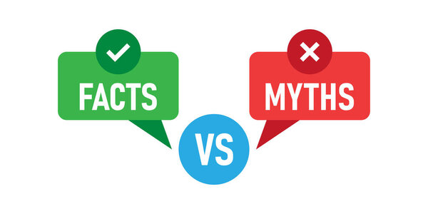 Myths vs facts icon in flat style. True or false vector illustration on white isolated background. Comparison sign business concept.