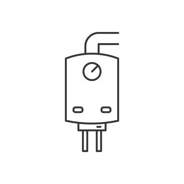 Gaz kazanının simgesi düz stil. İzole edilmiş arkaplanda ısıtıcı vektör çizimi. Kaynama işareti iş konsepti.