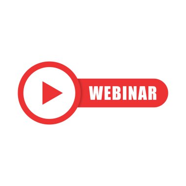 Düz stil canlı giyim ikonu. İzole edilmiş arka planda çevrimiçi eğitim vektör çizimi. Konferans akış işareti iş konsepti.