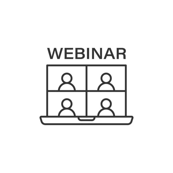 Düz stil canlı giyim ikonu. İzole edilmiş arka planda çevrimiçi eğitim vektör çizimi. Konferans akış işareti iş konsepti.