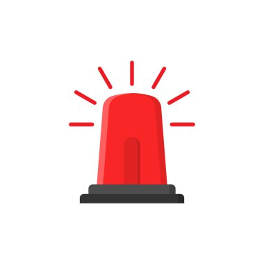Emergency alarm icon in flat style. Alert lamp vector illustration on isolated background. Police urgency sign business concept. clipart