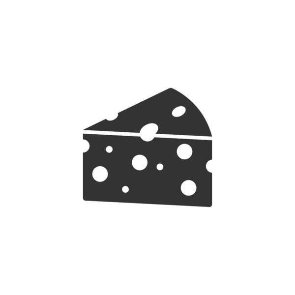 Значок Кусочка Сыра Плоском Стиле Векторная Иллюстрация Молочных Продуктов Изолированном — стоковый вектор