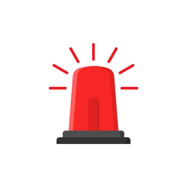 Emergency Alarm Icon Flat Style Alert Lamp Vector Illustration Isolated — Wektor stockowy