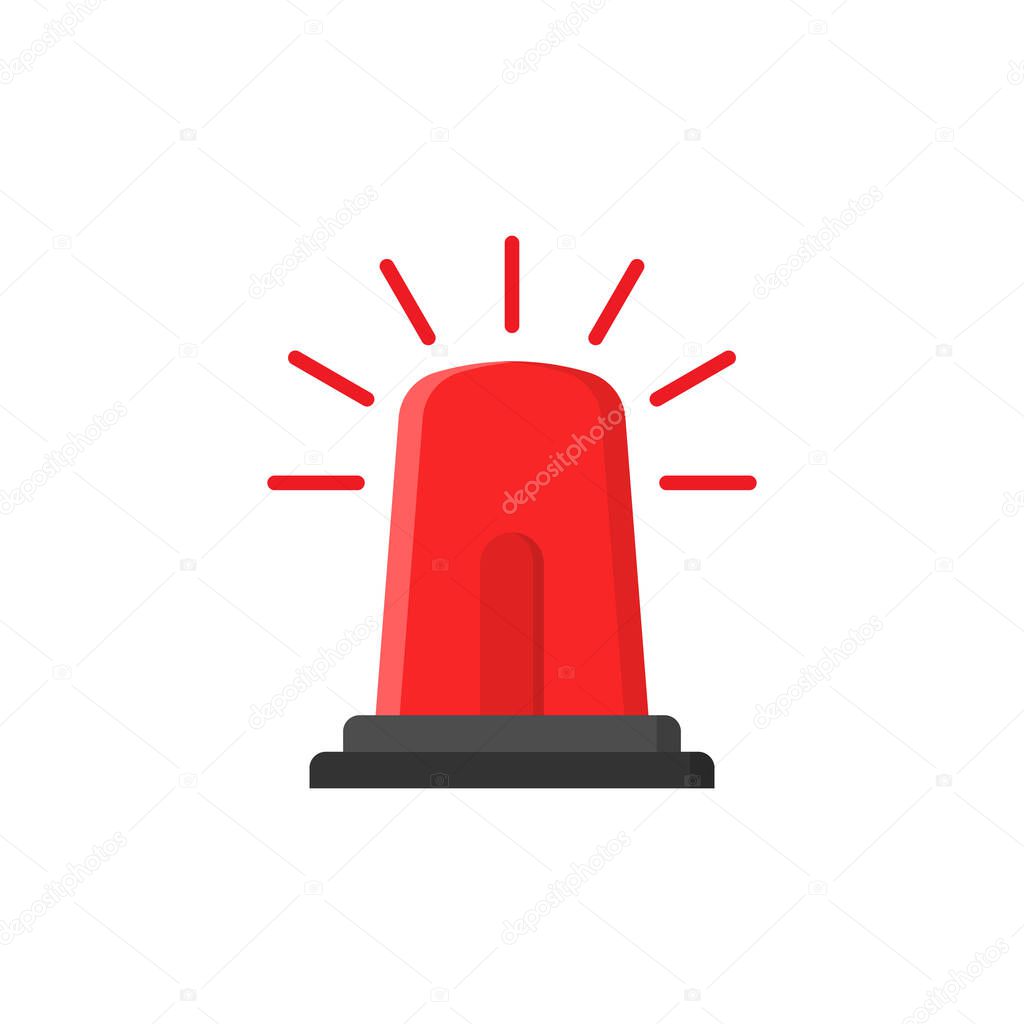 Emergency alarm icon in flat style. Alert lamp vector illustration on isolated background. Police urgency sign business concept.