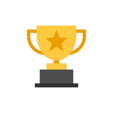 Trophy cup icon in flat style. Goblet prize vector illustration on isolated background. Award sign business concept.