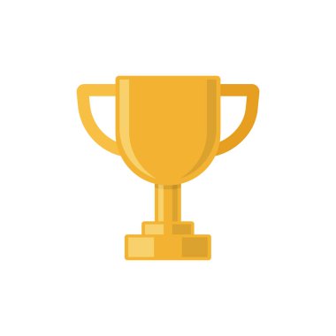Trophy cup icon in flat style. Goblet prize vector illustration on isolated background. Award sign business concept.