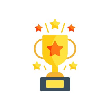 Trophy cup icon in flat style. Goblet prize vector illustration on isolated background. Award sign business concept.