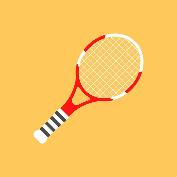 Icono Raqueta Tenis Estilo Plano Juego Raqueta Vector Ilustración Sobre — Vector de stock