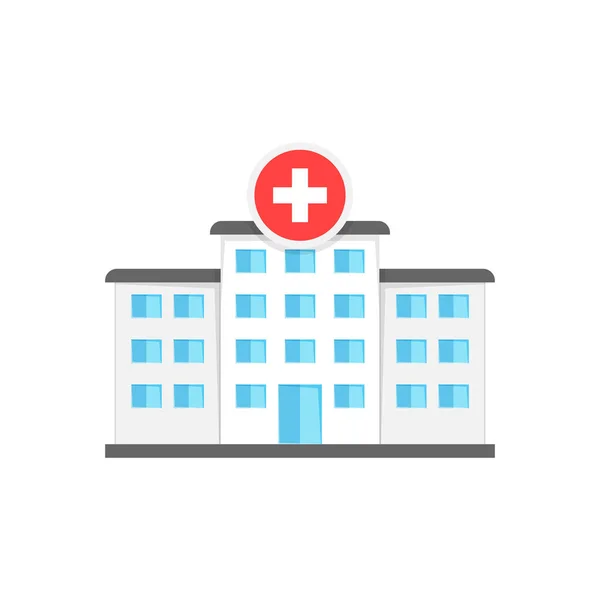 Hospital Building Icon Flat Style Medical Clinic Vector Illustration Isolated — Stock Vector