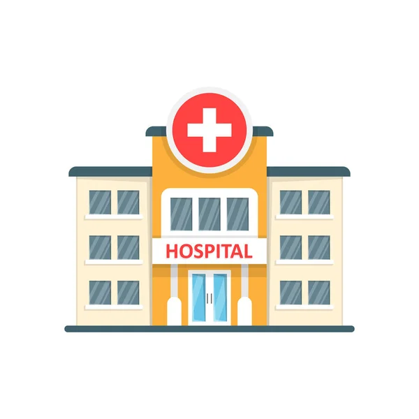 Hospital Building Icon Flat Style Medical Clinic Vector Illustration Isolated — Archivo Imágenes Vectoriales