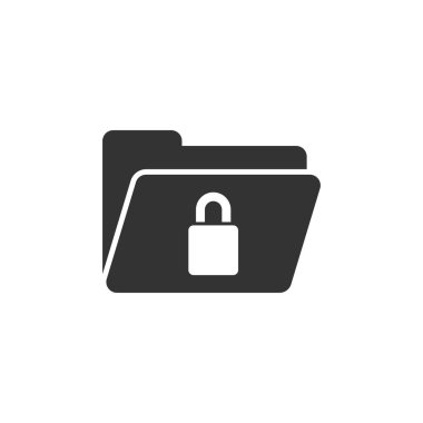 Dizin izin izin simgesini düz bir şekilde gösterir. İzole edilmiş arkaplanda belge erişimi vektör illüstrasyonu. Gizli arşiv imza işi konsepti.