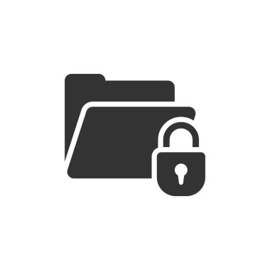 Dizin izin izin simgesini düz bir şekilde gösterir. İzole edilmiş arkaplanda belge erişimi vektör illüstrasyonu. Gizli arşiv imza işi konsepti.