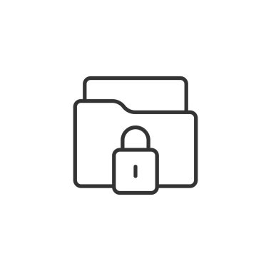 Dizin izin izin simgesini düz bir şekilde gösterir. İzole edilmiş arkaplanda belge erişimi vektör illüstrasyonu. Gizli arşiv imza işi konsepti.