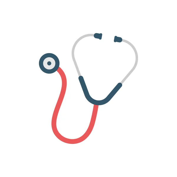 Stethoscope Ikon Lapos Stílusban Szívdiagnosztikai Vektor Illusztráció Elszigetelt Háttérrel Orvosi — Stock Vector