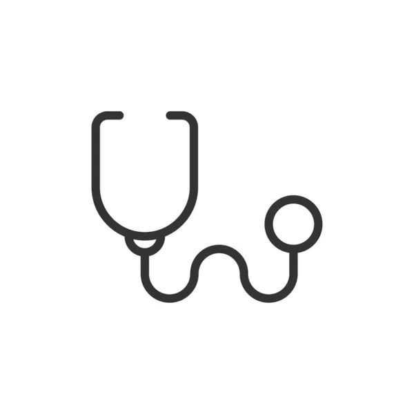 Stethoscope Icon Flat Style Heart Diagnostic Vector Illustration Isolated Background — Διανυσματικό Αρχείο