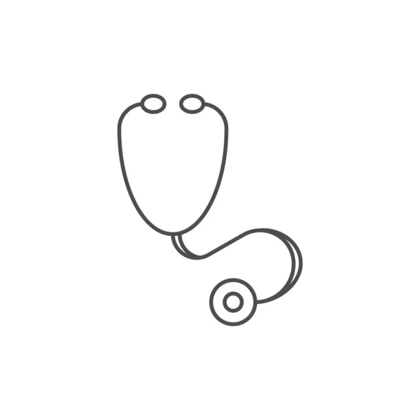 Ikona Stetoskopu Płaskim Stylu Ilustracja Wektora Diagnostyki Serca Odosobnionym Tle — Wektor stockowy