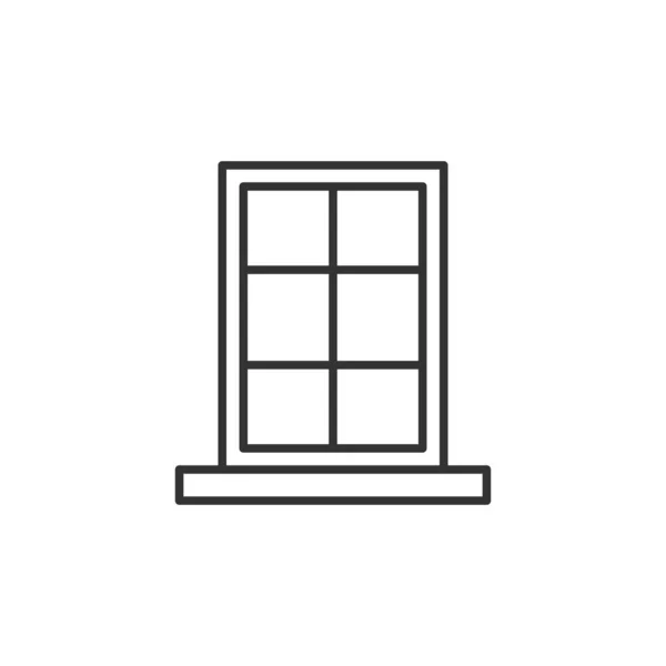 Εικονίδιο Παραθύρου Επίπεδη Στυλ Εικονογράφηση Διανυσματικού Περιβλήματος Απομονωμένο Φόντο Σπίτι — Διανυσματικό Αρχείο