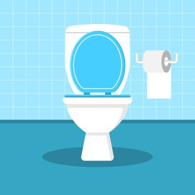 Tuvalet ikonu düz stil. İzole edilmiş arka planda tuvalet kağıdı çizimi. WC Tuvalet İmza İş Konsepti.