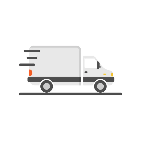 Verzending Snelle Pictogram Platte Stijl Levering Truck Vector Illustratie Geïsoleerde — Stockvector