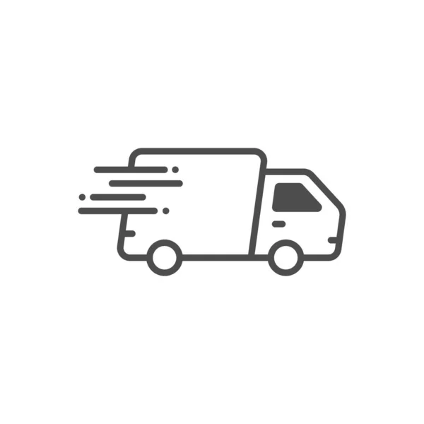 Verzending Snelle Pictogram Platte Stijl Levering Truck Vector Illustratie Geïsoleerde — Stockvector