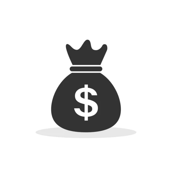 Icono Bolsa Dinero Estilo Plano Moneybag Vector Ilustración Sobre Fondo — Vector de stock