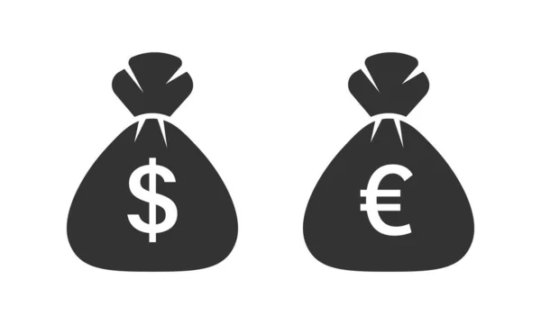 Icono Bolsa Dinero Estilo Plano Moneybag Vector Ilustración Sobre Fondo — Archivo Imágenes Vectoriales