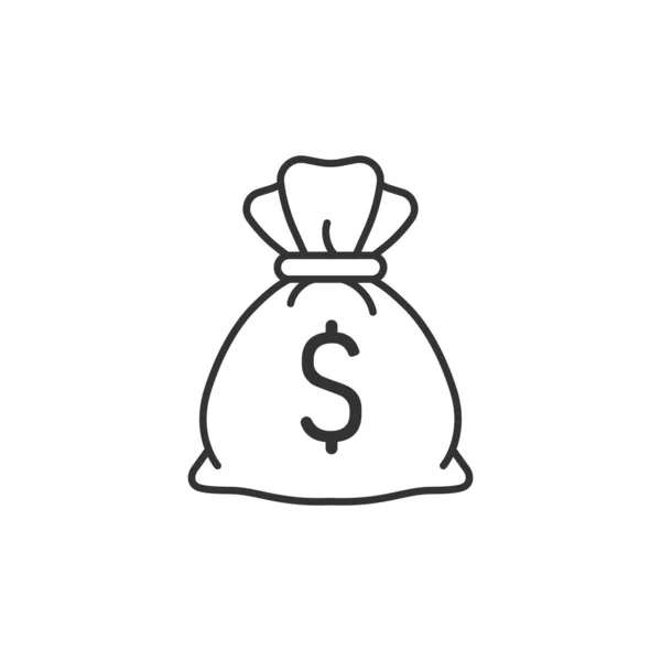 Geld Zak Pictogram Platte Stijl Moneybag Vector Illustratie Geïsoleerde Achtergrond — Stockvector