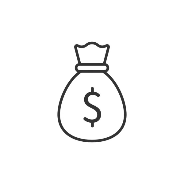 Geldsack Ikone Flachen Stil Moneybag Vektor Illustration Auf Isoliertem Hintergrund — Stockvektor