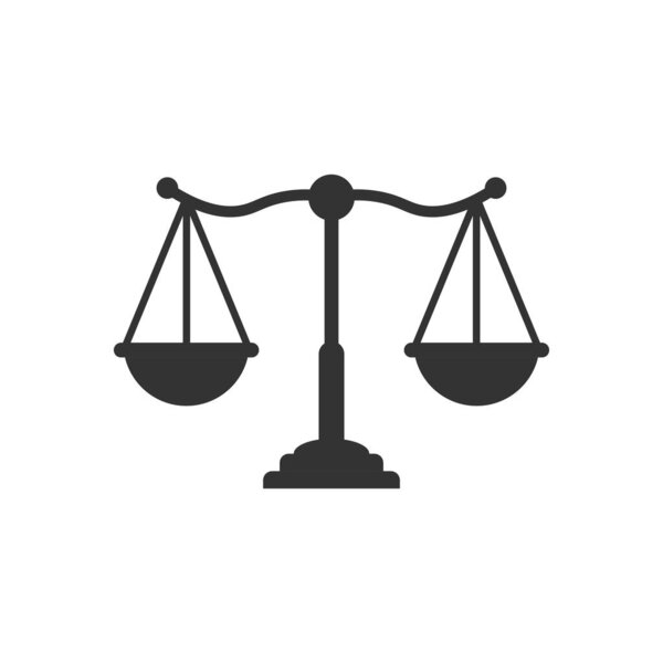 Scales icon in flat style. Libra vector illustration on isolated background. Mass comparison sign business concept.