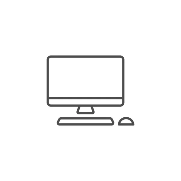 Προσωπικός Υπολογιστής Επίπεδο Στυλ Desktop Διανυσματική Απεικόνιση Απομονωμένο Φόντο Οθόνη — Διανυσματικό Αρχείο