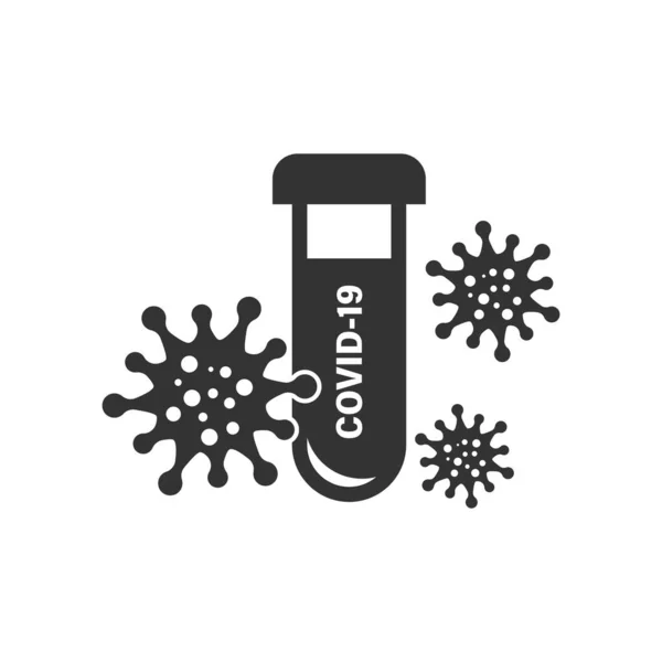 Ícone Teste Coronavirus Estilo Plano Covid Ilustração Vetorial Fundo Isolado — Vetor de Stock