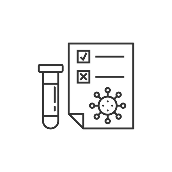 Coronavirus Test Ikon Platt Stil Covid Vektor Illustration Isolerad Bakgrund — Stock vektor