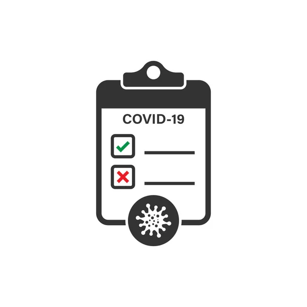 フラットスタイルでコロナウイルスのテストアイコン Covid 19ベクトルのイラストです 医療診断標識事業の概念 — ストックベクタ