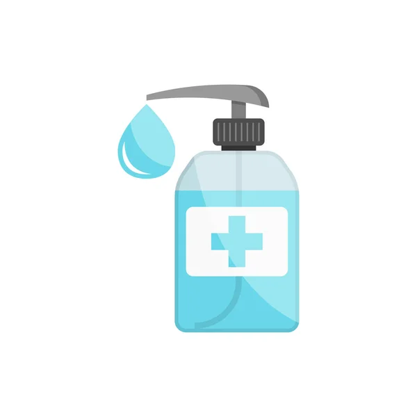 Hand Sanitizer Icon Flat Style Antiseptic Bottle Vector Illustration Isolated — Stock Vector