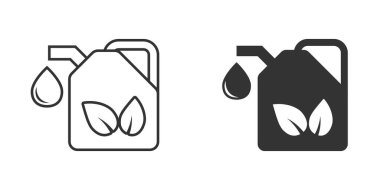 Benzin bidonu ikonu düz stil. Benzin, beyaz izole edilmiş arka planda vektör çizimi yapabilir. Yakıt konteynırı iş sözleşmesi.