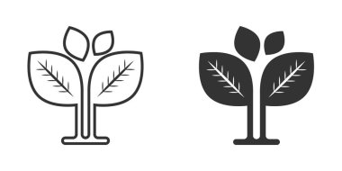 Yaprak simgesi düz stil. Beyaz izole edilmiş arkaplanda bitki vektör çizimi. Çiçek tabelası iş konsepti.