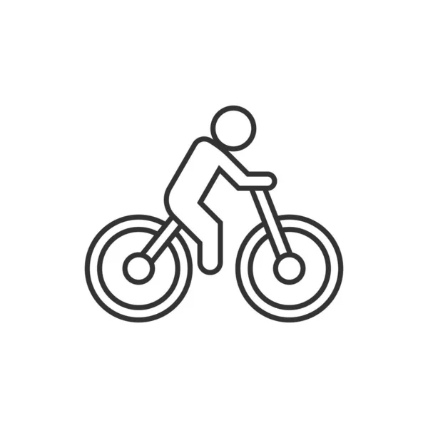 Icono Bicicleta Estilo Plano Bicicleta Con Ilustración Vectorial Personas Sobre — Vector de stock