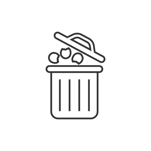 Garbage Bin Icon Flat Style Recycle Vector Illustration White Isolated — Stock Vector