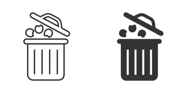 Mülleimer Ikone Flachen Stil Recycle Vektor Illustration Auf Weißem Isoliertem — Stockvektor