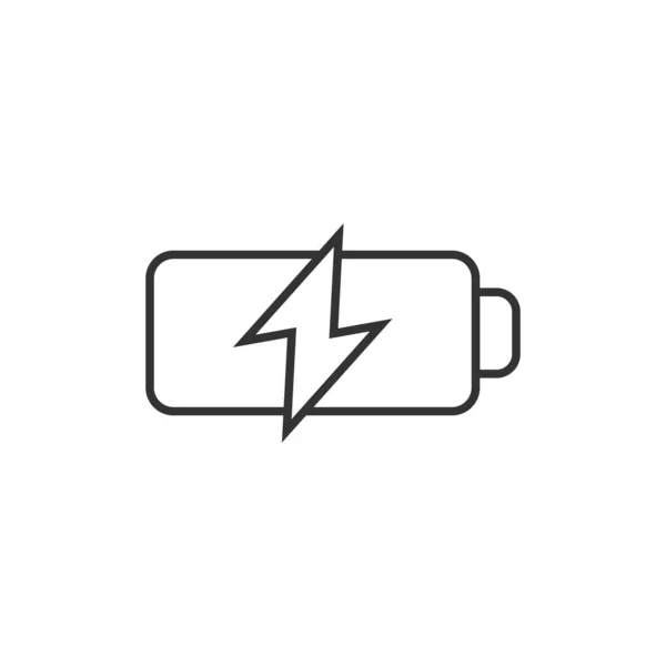 Batterijpictogram Platte Stijl Accumulator Vector Illustratie Witte Geïsoleerde Achtergrond Bedrijfsconcept — Stockvector