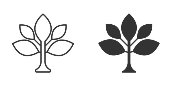 Icône Feuille Style Plat Illustration Vectorielle Végétale Sur Fond Blanc — Image vectorielle