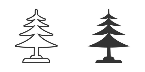 Conifer Tree Icon Flat Style Fir Flora Vector Illustration White — Stock Vector