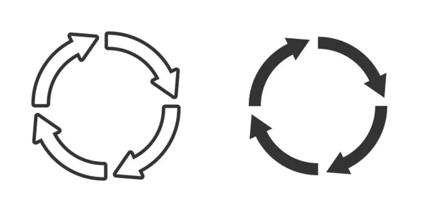 Recycle Symbol Flachen Stil Vektor Illustration Auf Weißem Isoliertem Hintergrund — Stockvektor