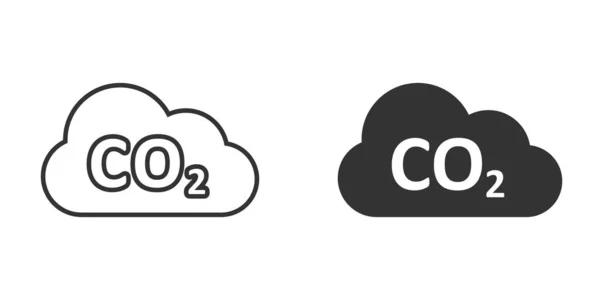 Co2排出アイコンをフラットスタイルで表示します 白い隔離された背景の雲災害ベクトル図 環境標識事業の概念 — ストックベクタ