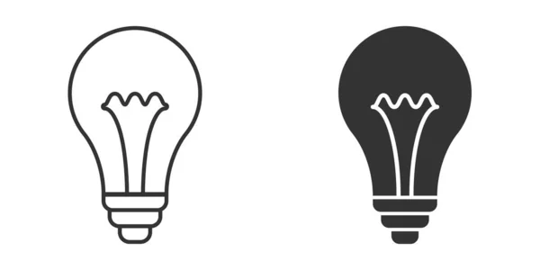 Icône Ampoule Dans Style Plat Illustration Vectorielle Ampoule Sur Fond — Image vectorielle