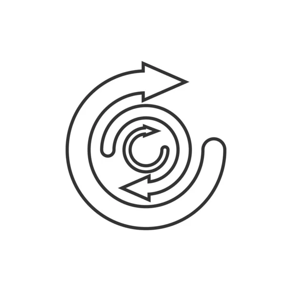 Pfeil Zyklus Symbol Flachen Stil Recycle Eco Vector Illustration Auf — Stockvektor