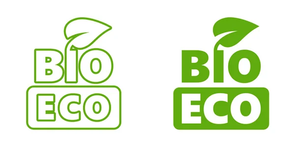 Ícone Produto Natural Estilo Plano Biografia Ilustração Vetorial Crachá Ecológico — Vetor de Stock